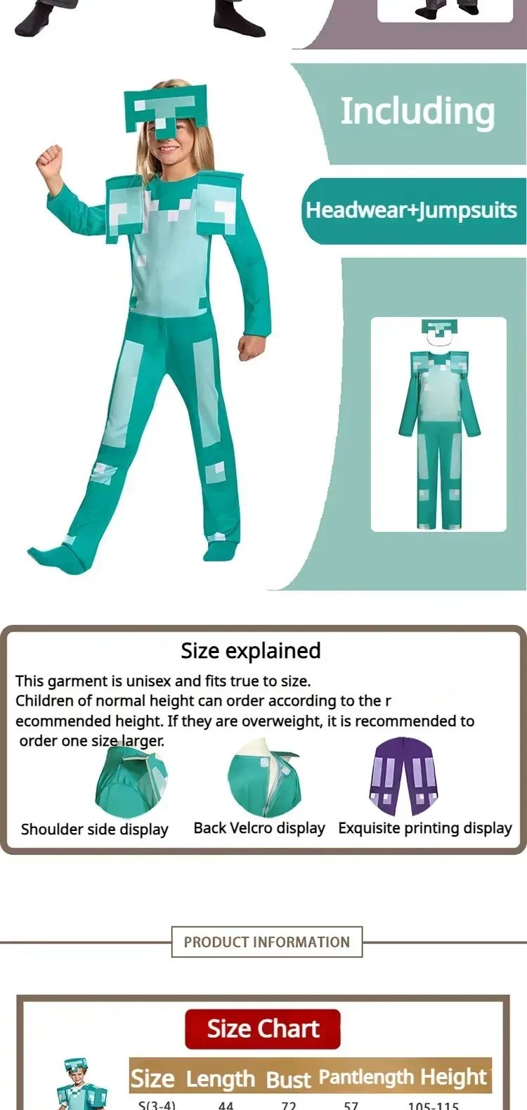 Game My World Role Play Holiday Party Pixel Costume Toy Mc Boys Girls Set Diamond Christmas Gift Stage Costume
