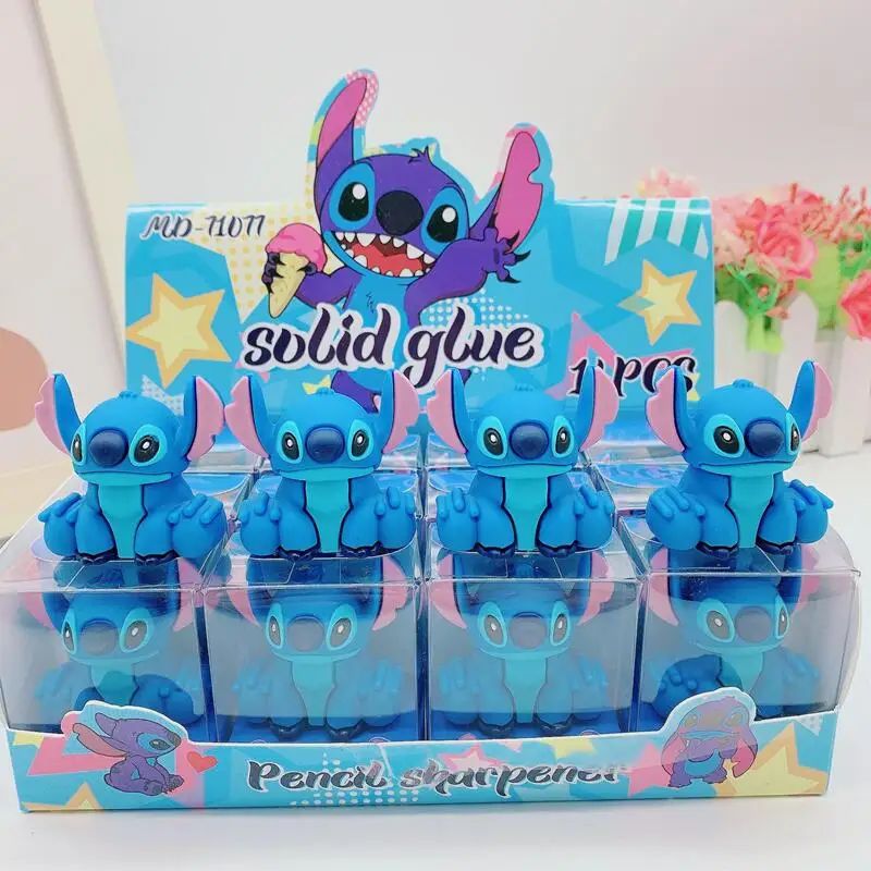Disney Stitch Pencil Sharpeners MINISO Anime Cartoon Cute Students School Stationery Supplies Fashion Girl&Child Holiday Gifts