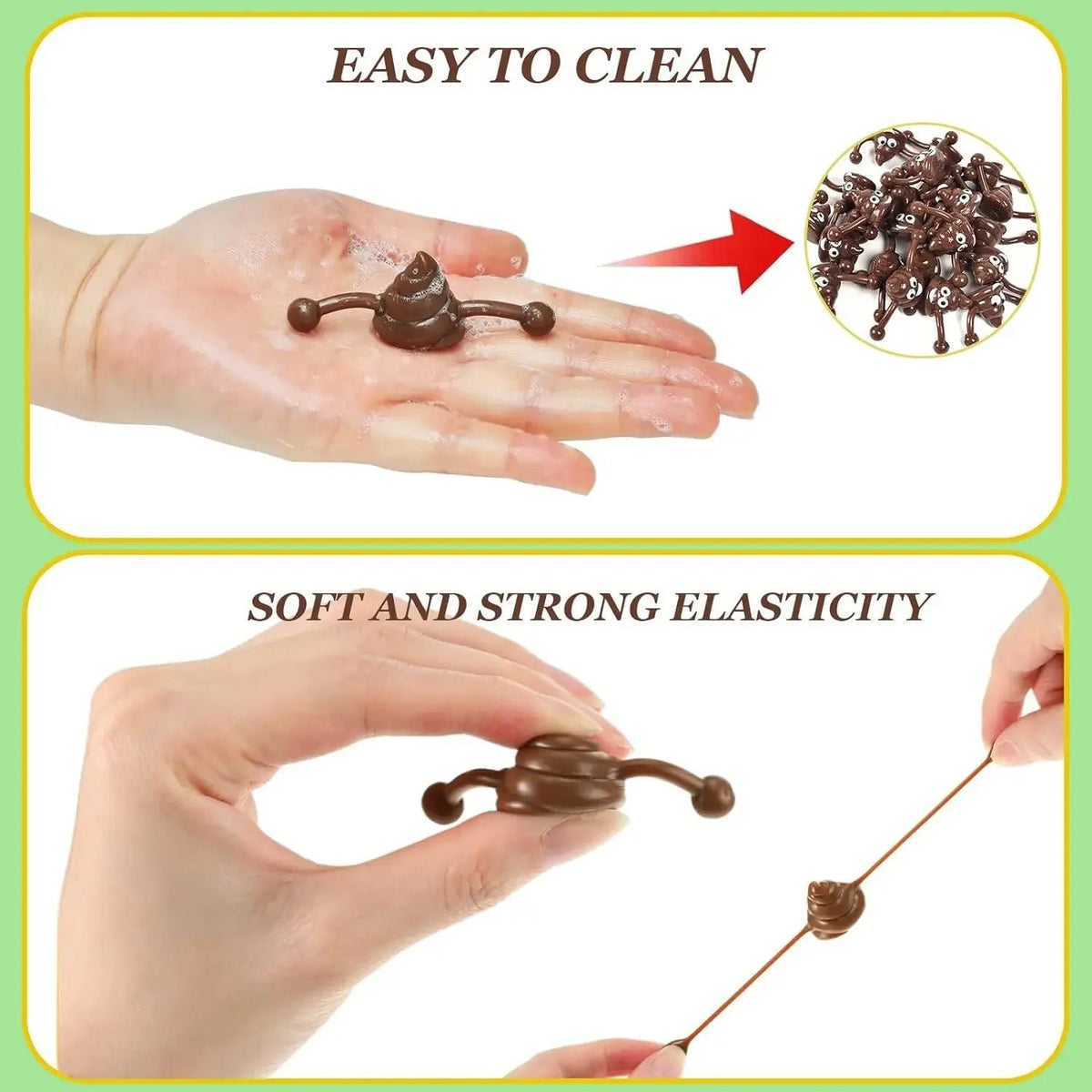 12pcs Poop Slingshot Toy Mini Rubber Slingshot Flying Poop Toys Smiling Stretchy Toy Stress Relief Toy Gift for Kids Adult Party