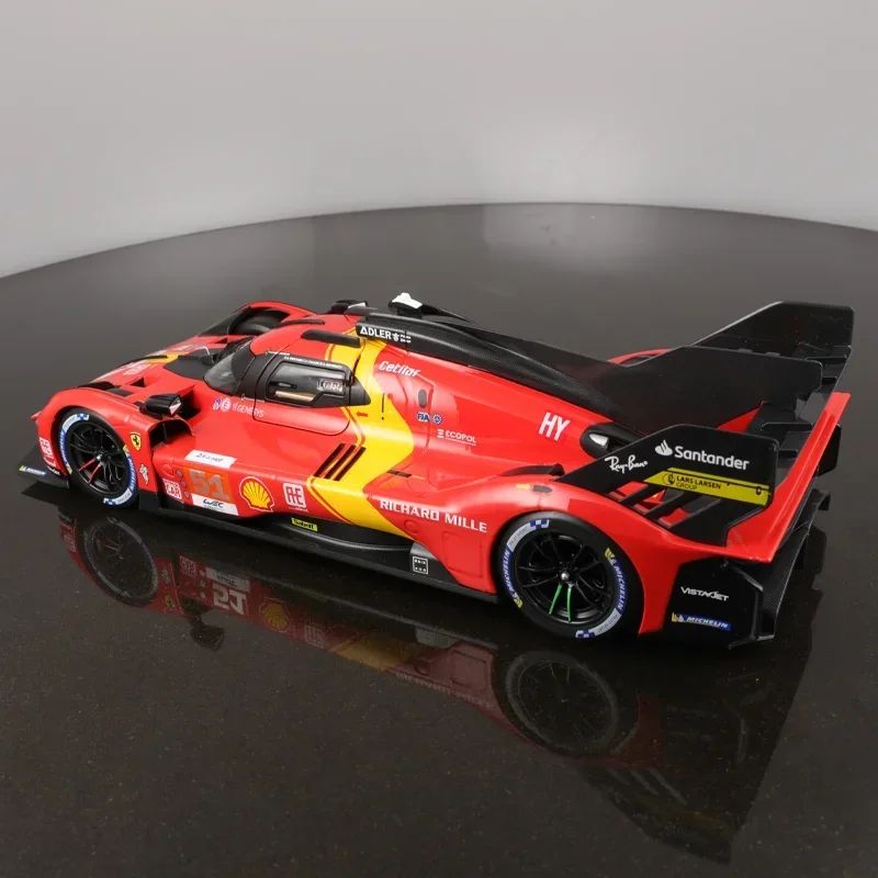 In Stock New Bburago 1:43 24h Le Mans Ferrari 499p 2024 #50 Racing Car Alloy Miniature Diecast Model Packaging Toy Model Gift
