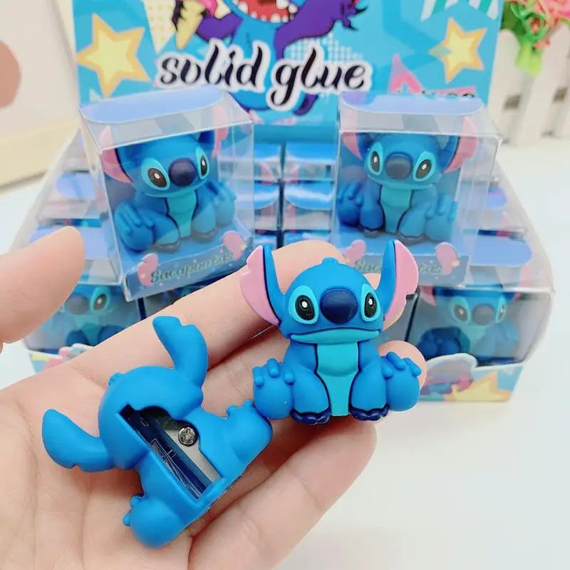 Disney Stitch Pencil Sharpeners MINISO Anime Cartoon Cute Students School Stationery Supplies Fashion Girl&Child Holiday Gifts