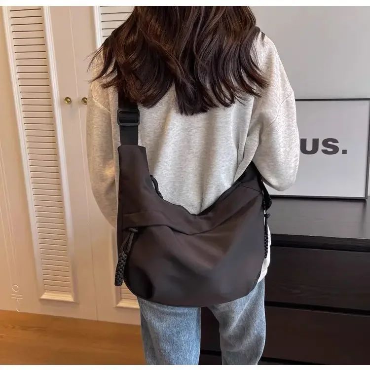 Fashion High Capacity Solid Color Single Shoulder Totes Bag Nylon Hobos Crossbody Bags Solid Casual Zipper Women's Bags