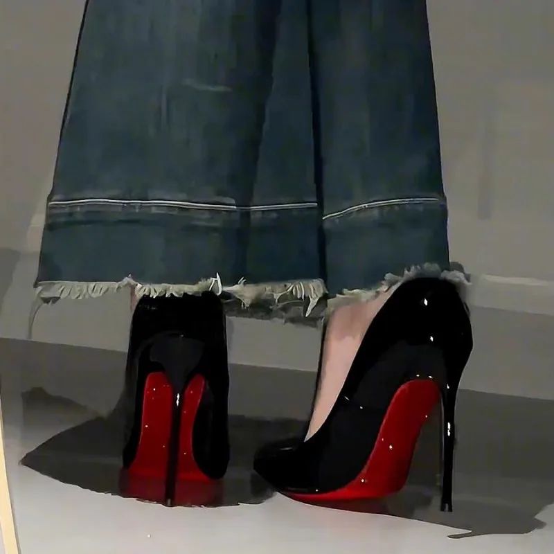 Women's High Heels 2024 New Rhinestone Red High Heels Large Size Women's Wedding Shoes Pointed Toe Women's High Heels Zapatos