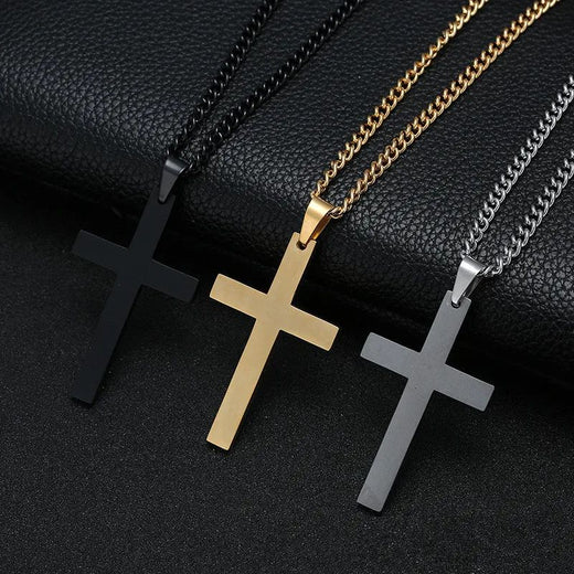 Vintage Gothic Pendant Cross Necklace Cool Street Style Punk Jewelry for Men Women Black Chain Accessories Decoration Wholesale