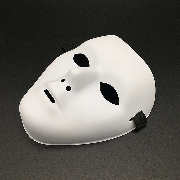 Masquerade Halloween Full Face Mask Hand Painted White Death Clown Black Gold Adult Street Dance Eye Mask Prop