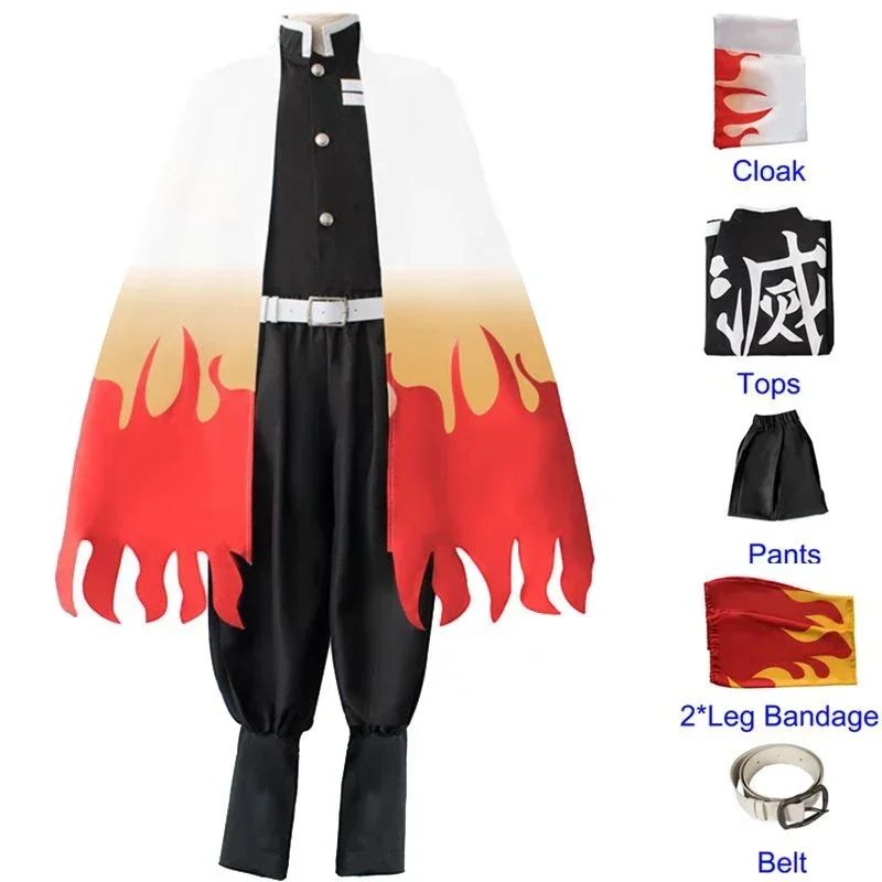 2026 Anime Rengoku Kyojuro Cosplay Costumes Train Mugen Robe Suits For Wigs Cos Outfit Party
