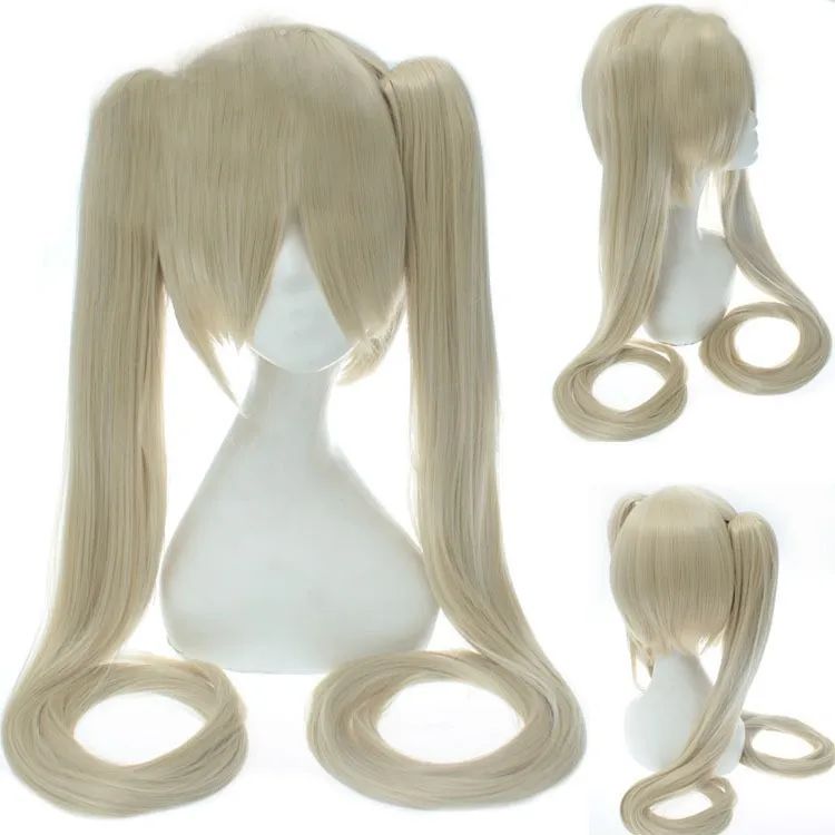 28 Colors Mi Ku Cosplay Wig Long Heat Resistant Synthetic Hair Clip Ponytails Halloween Party Wigs + Wig Cap Snow Mi Ku