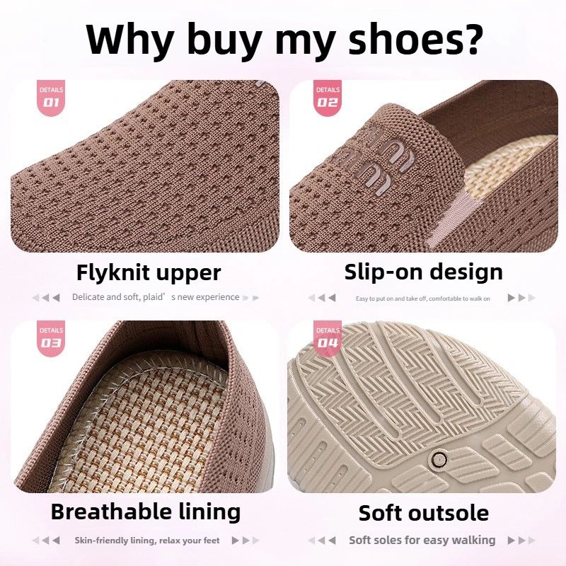 Women's Shoes Summer 2025 Breathable Single Shoes with Soft Sole Thick Sole Casual Cloth for Women Free Shippiing Shoes