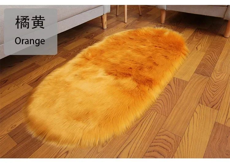 Super Soft Plush Oval Rug Mat Fluffy White Carpets for Living Room Home Decor Bedroom Kid Room Decoration Salon Thick Pile Rug
