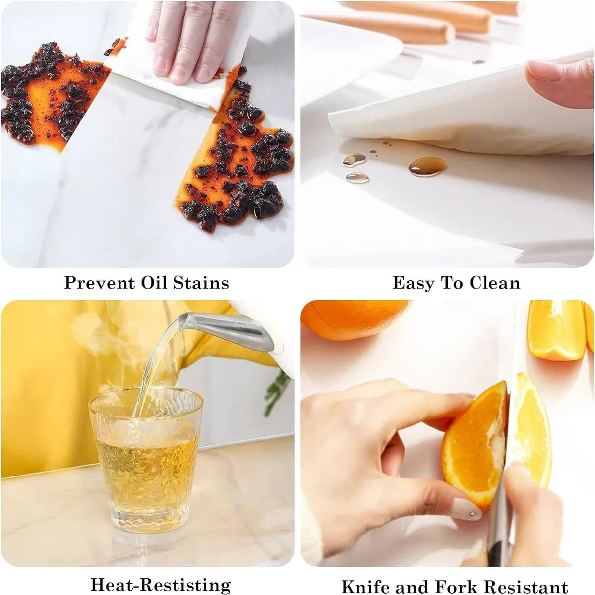 Rectangular Tablecloth, Transparent Table Cloth, Table Protector, Heat Resistant Waterproof Anti-Scratch Tablecloth