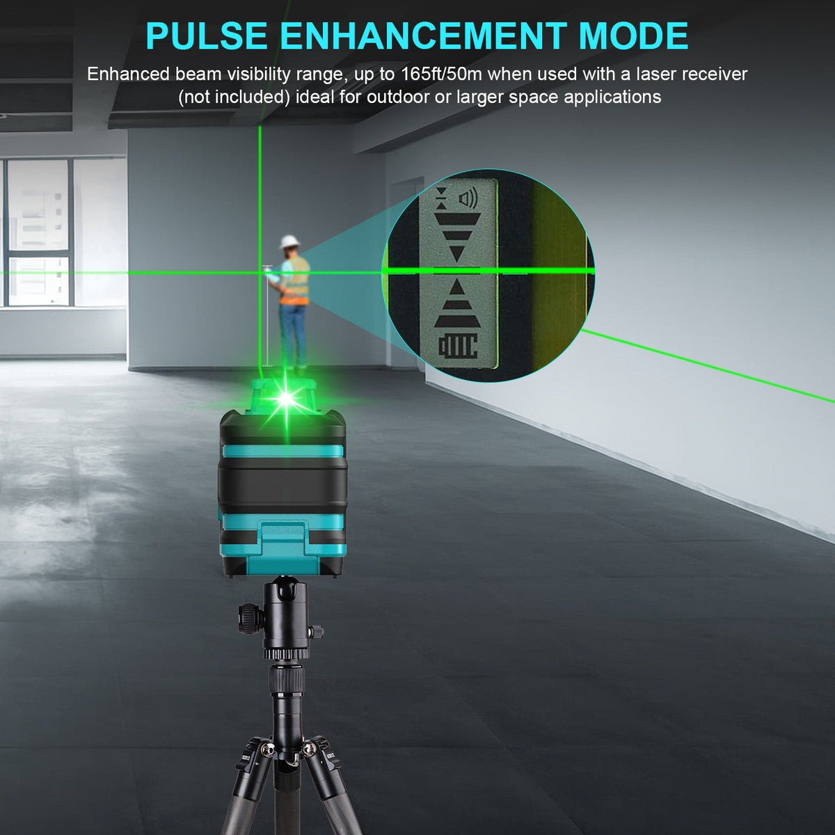 Kiprim Laser Level 2 Lines/5 Lines 360 Automatic Leveling Level Construction Tool Equipment Green Light Professional Cross Laser