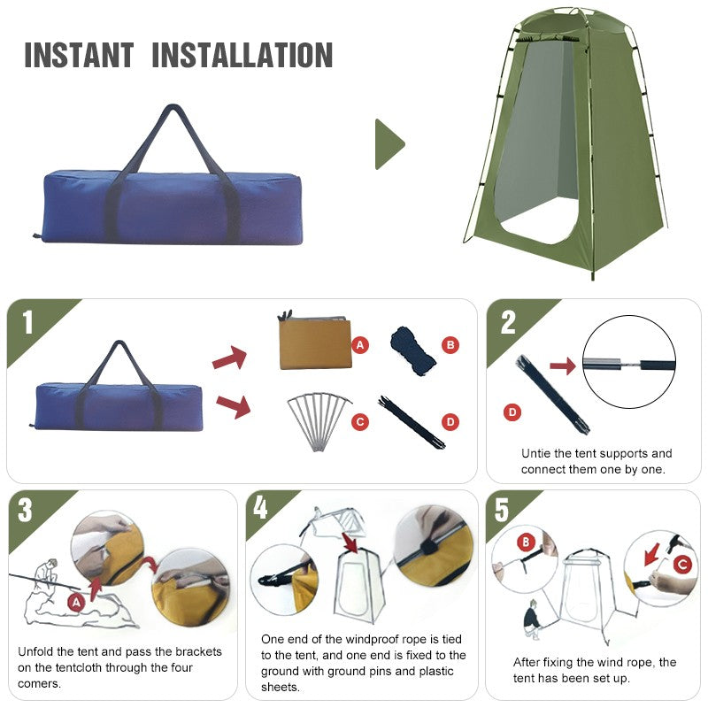 Westtune Portable Privacy Shower Tent Outdoor Waterproof Changing Room Shelter for Camping Hiking Beach Toilet Shower Bathroom
