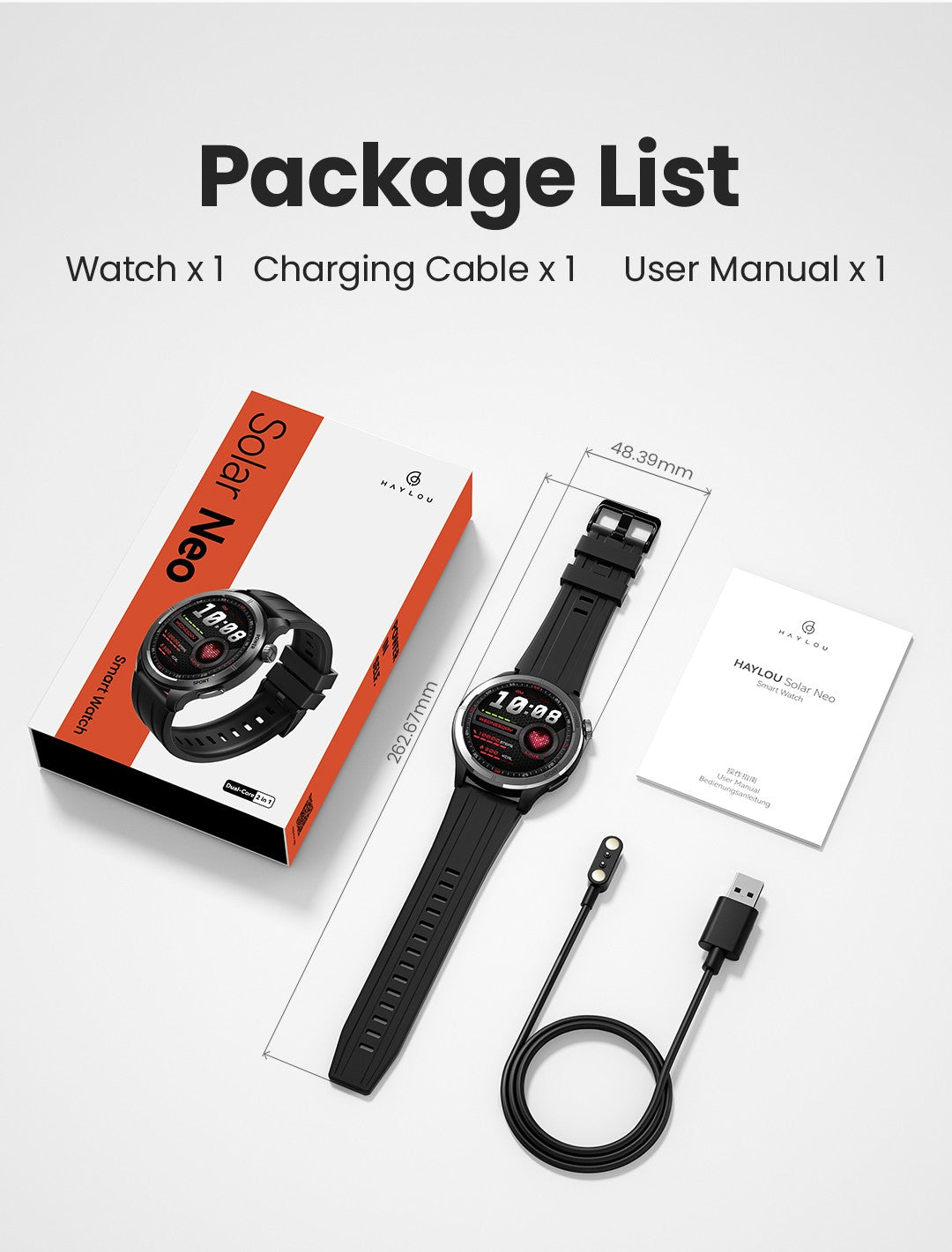 HAYLOU Solar Neo Smart Watch 1.53'' HD Display 24H Health Monitoring Bluetooth Call Smartwatch Men Women Smart Sport Watchs
