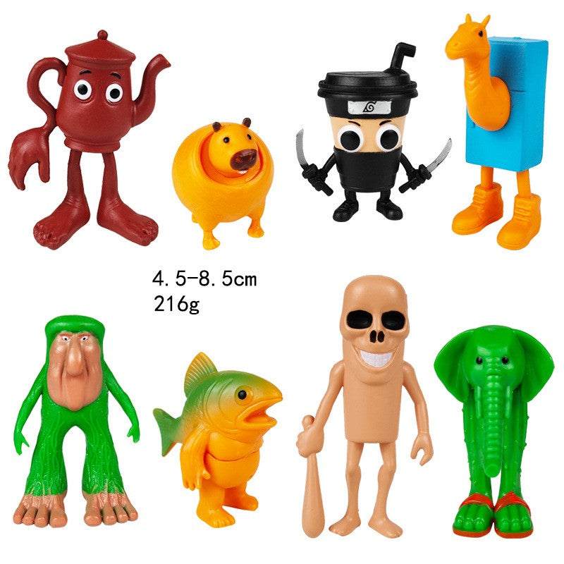 Italian Brainrot Tung Sahur Figure Toy Tralalero Tralala Figures Bombardino Crocodilo Shimpanzini Bananini Model Decor Doll Gift