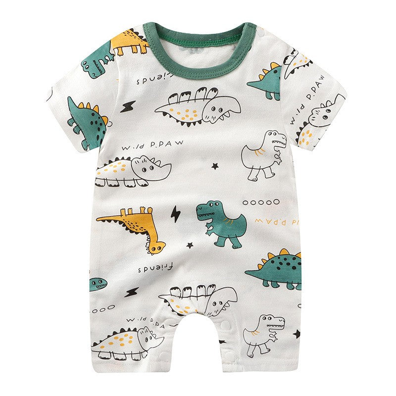 Newborn Baby Clothes Summer Short Sleeve Rompers Infant Boys Girls Cartoon Cotton Jumpsuit Toddler Thin Pajaodysuit For Newborns