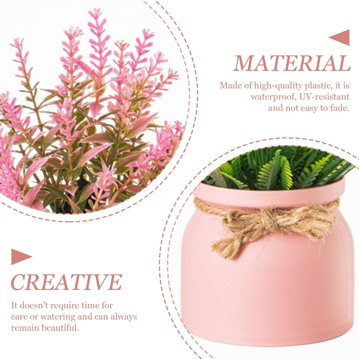 Artificial Pot Flowers Small Fake Plants with Pot Mini Potted Plants for Home Room Office Party TableTop Decoration Fake Potted