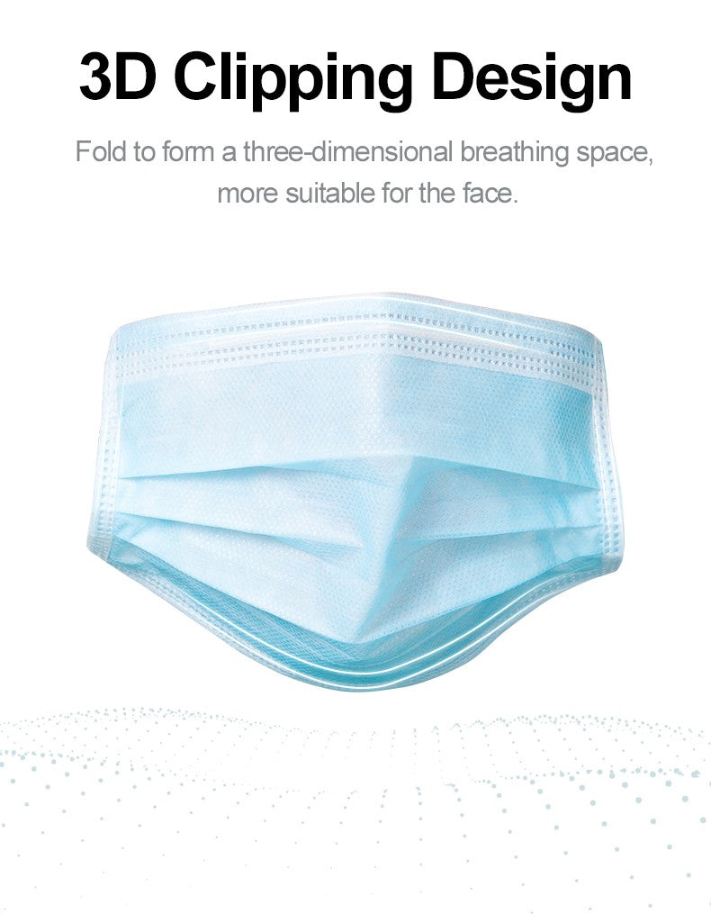 Fast Delivery Mascarillas Mask Disposable Non Wove Meltblown Cloth 3Layer Ply Filter Mask Mouth Face Mask Breathable Masque Mask