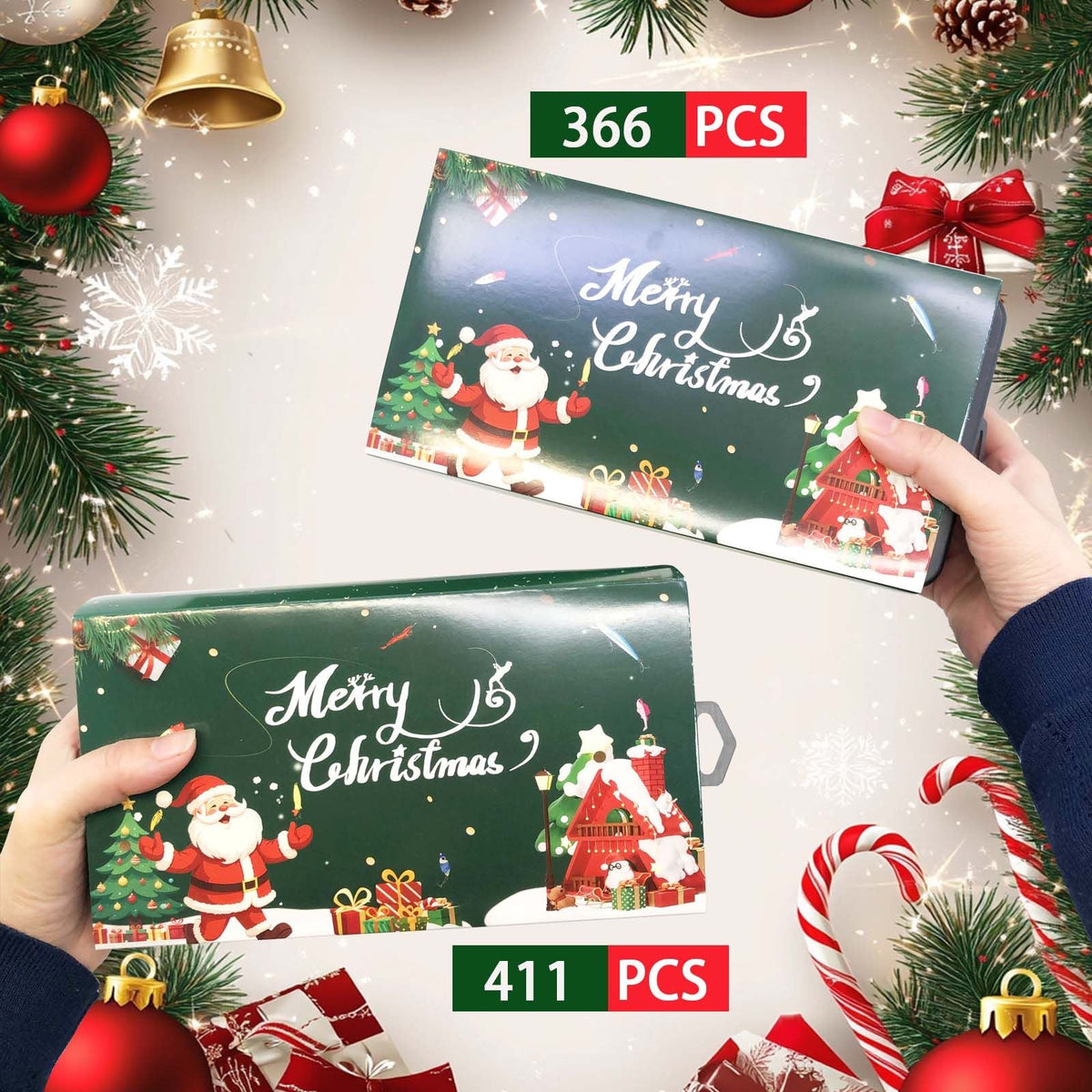 411/366/136/86Pcs of Christmas fishing lure set with storage box, which is common in salt water and fresh water