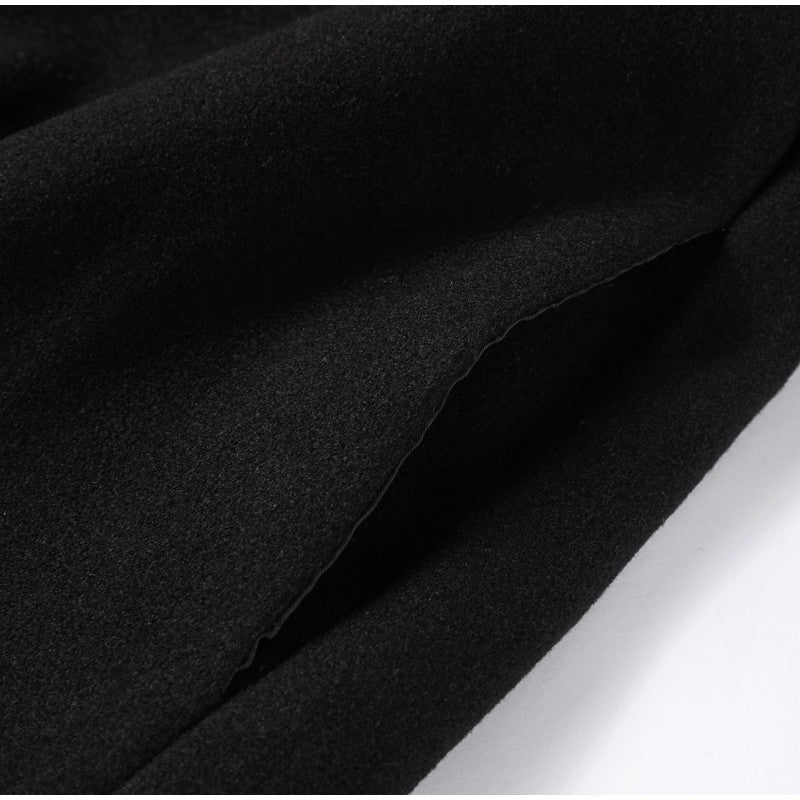 Elegant Stand Collar Woolen Jacket For Women Y2K Single Breasted Button Pockets Coat Lady 2025 Autumn Winter Street Chic Outwear