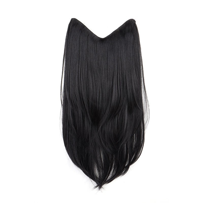 22Inch Synthetic V-Shape Long Straight Hair Extension Layered Hairpiece Natural Invisible Everyday Wear for Women Daily Party