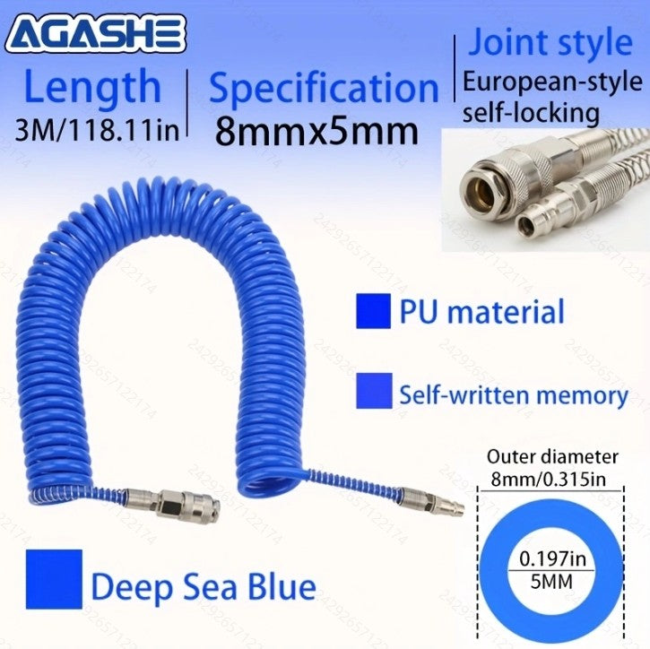 AGASHE pneumatic hoses, efficient PU spring tubes for tools, high-voltage spirals, home us
