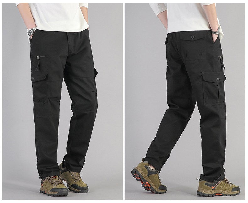 Big Size Men's Casual Sports Pants Stretch Waist Tactical Cargo Pants Man Hiking Pants Joggers Cotton Trousers