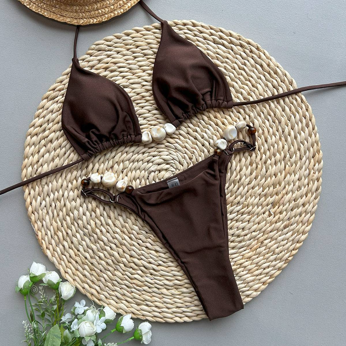 2025 New Bikini Sexy Bikini Solid Color Split Women's Swimsuit