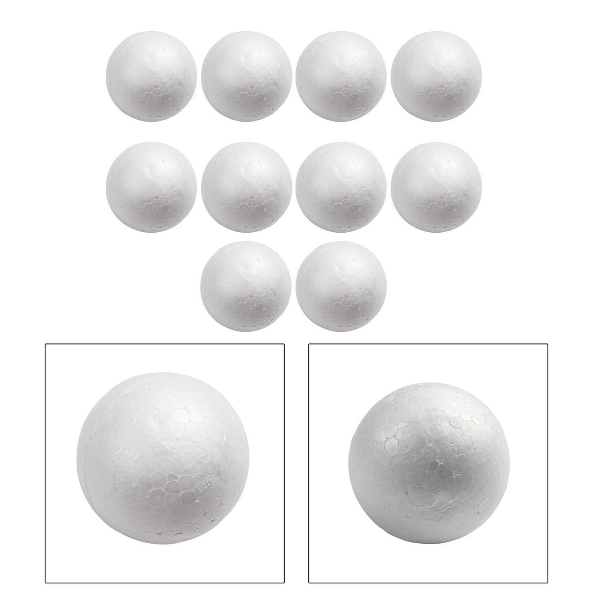 10pcs Solid Foam Ball Polystyrene Balls 50mm-100mm Round DIY Accessory Handmade For Party Celebration Christmas Decoration