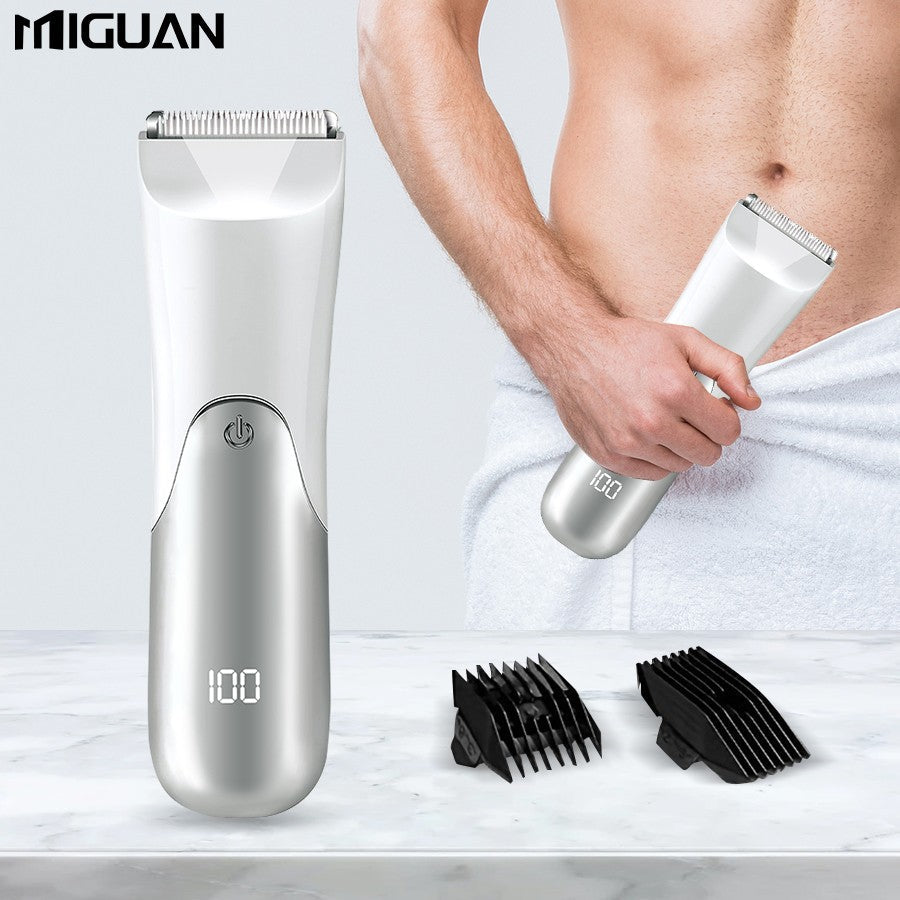 Men's body trimmer, electric shaver, electric inguinal and hair trimmer, ceramic blade male hygiene shaver trimmer