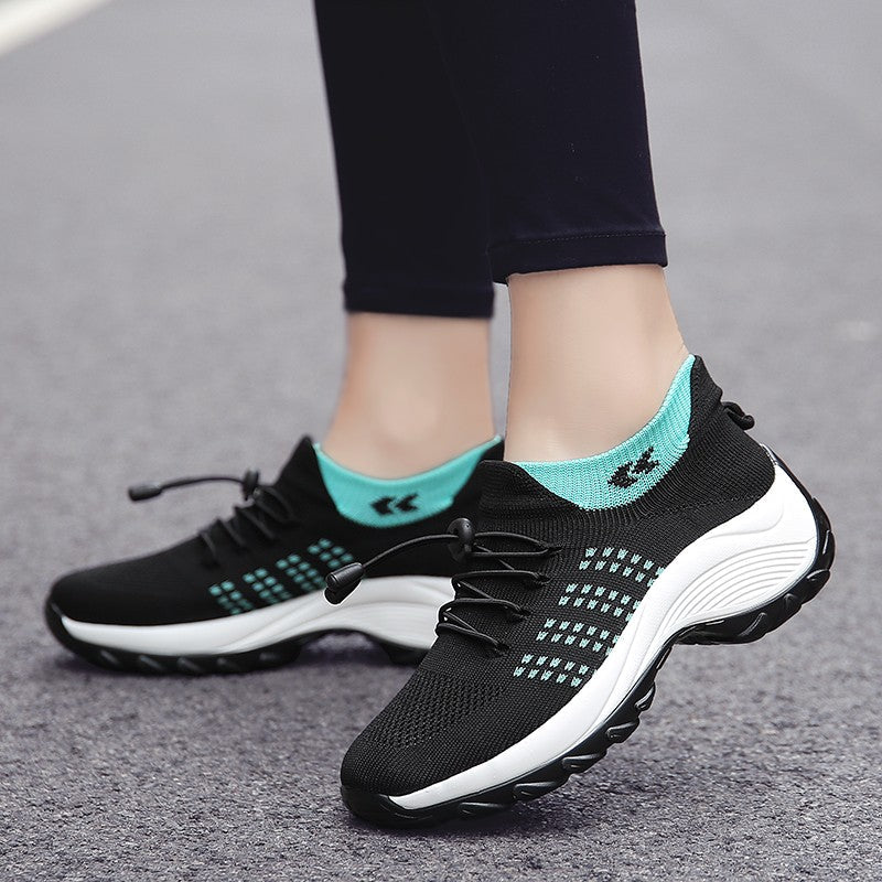 Oiaano Barefoot Womens Walking Shoes GreySock Casual Ladies Fashion Sneakers Comfort Slip On Air Cushion Platform Lightweight