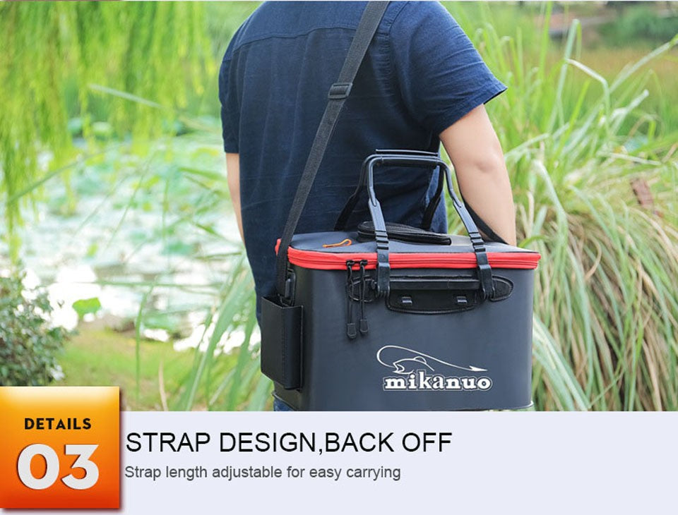 WALK FISH Thicken Fishing Bag Folding EVA Fishing Bucket Portable Live Fish Box Storage Outdoor Waterproof Camping Hiking Bag
