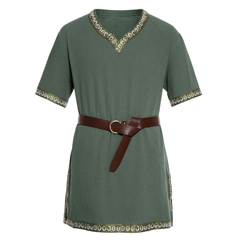 Knight Cosplay Medieval Costume Tunic Halloween Costumes for Men Adult Viking Pirate Disguise Fancy Clothing Carnival Shirts