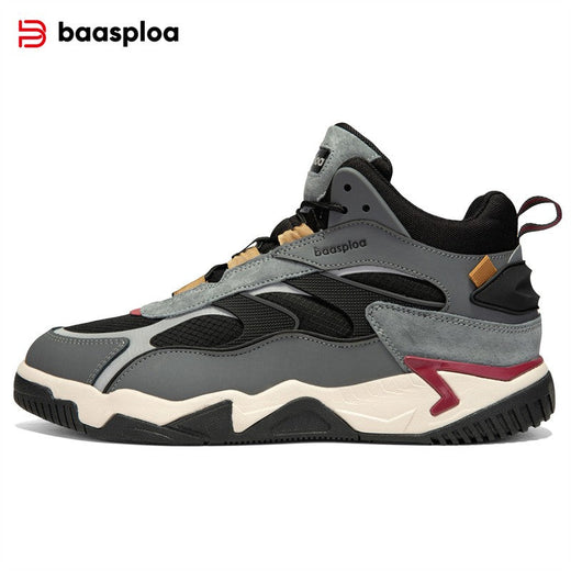 Baasploa Winter Men Leather Sneakers Casual Fashion Waterproof Sport Shoes For Man Plush Warm Male Sneakers Non-Slip Outdoor