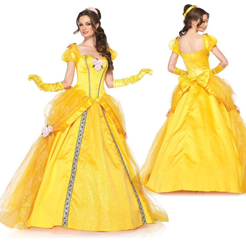 Halloween Costume Belle Princess Dress Adult Beauty and Beast Anime Belle Dress Cosplay Performance Women Birthday Gifts