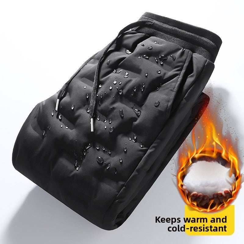 Men's Winter Thiened Fce Warm Casual Pants Windproof Outdoor Sports Wear Resistant to Dirt down Cotton Trousers