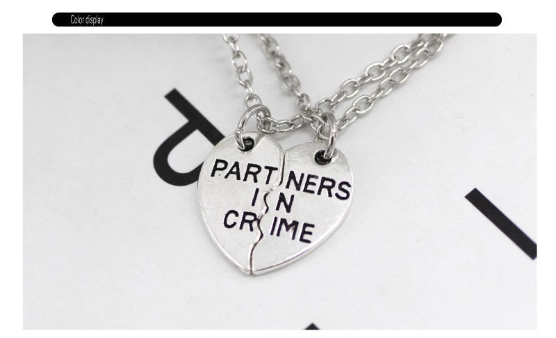 2pcs/set Splicing Necklace Necklace Heartbroken Pendant Necklace Men And Women Best Friends BFF Friendship Birthday Jewelry Gift