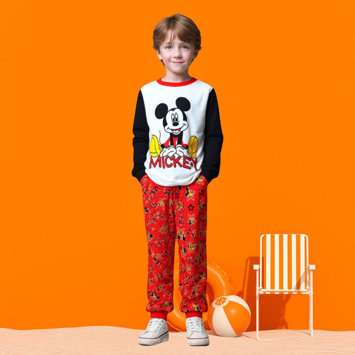 New Boys Long Sleeve Pyjamas Kids Mickey girl Pajamas Baby Cotton Pijama Children Sleepwear Girls Clothing Sets Baby Wears