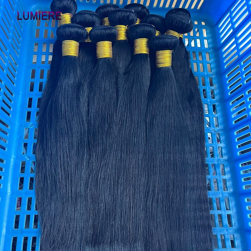 8-40" Bone Straight Human Hair Bundles 1/3/4 PCS Brazilian Hair Weave Raw Human Hair Bundles Deal Virgin Hair Extensions Lumiere