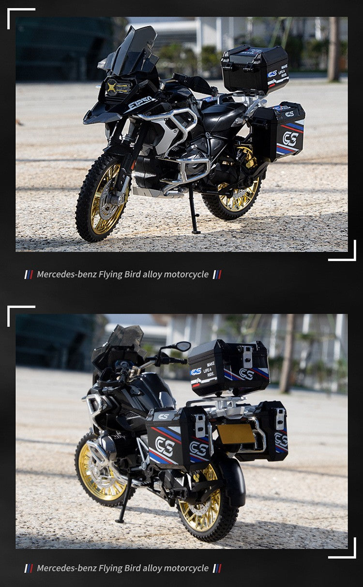 1:10 R1250GS Adventure Alloy Die Cast Motorcycle Model Vehicle Collection Sound and Light Off Road Autocycle Toys Car