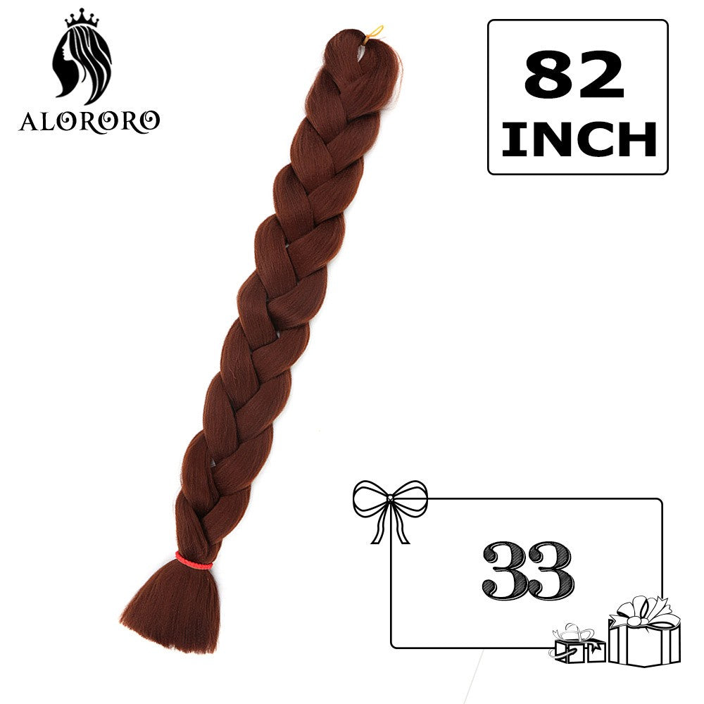 Alororo Synthetic Jumbo Braid Hair 82 Inch African Fake Hair High Temperature Fiber Puple Red Braiding Hair Extensions for Women
