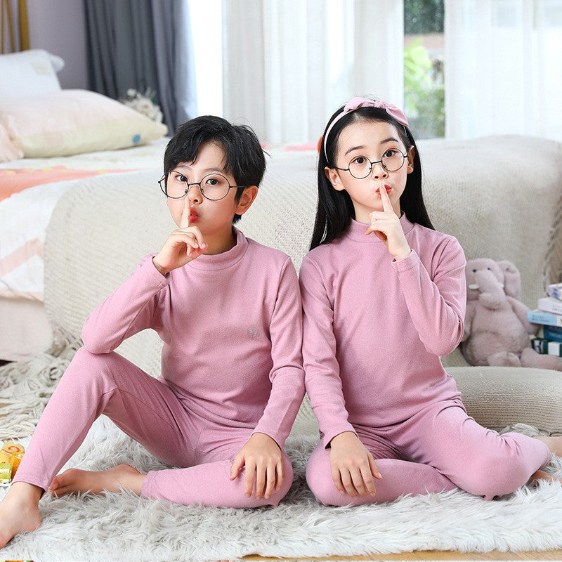 Kids Pajama Sets Autumn Winter Thermal Underwear Suit Girls Boys Cotton Outfits 3-14 Years Teens Clothes No Trace Warm Sleepwear