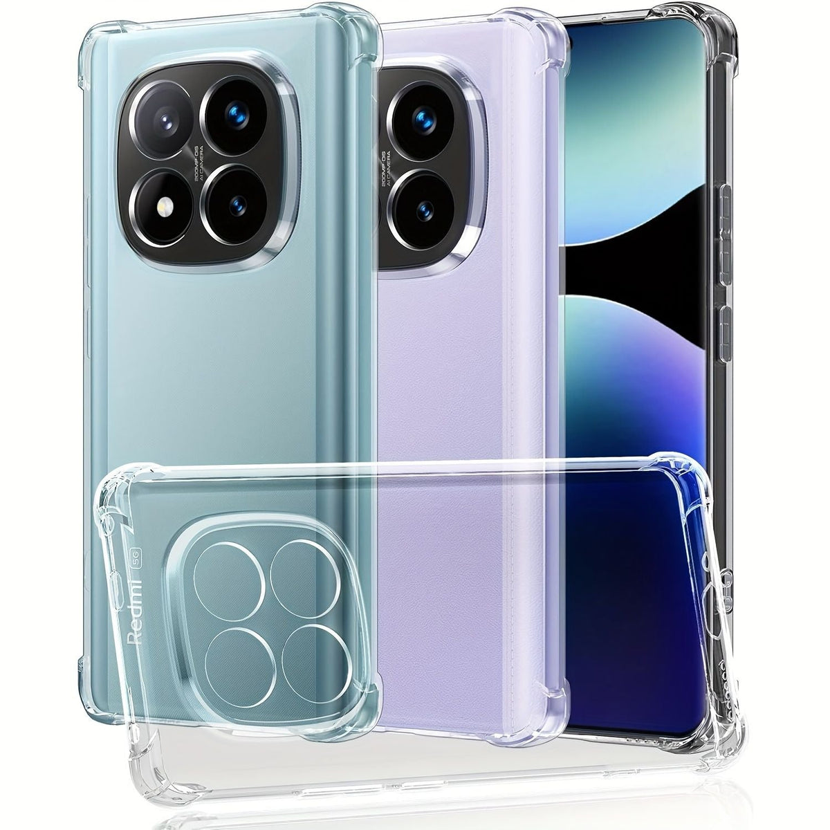 TPU Transparent Case For Redmi Note 15 14 13 Pro Plus Protective Cover Four Corners Shockproof Bumper Coque Fundas