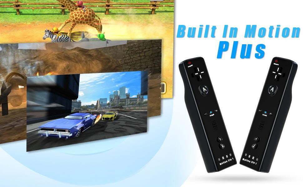 Controllers For Nintendo Wii 2 In 1 Left Right Controller Optional Motion Plus Set Game Remote Control Joystick Wireless Gamepad