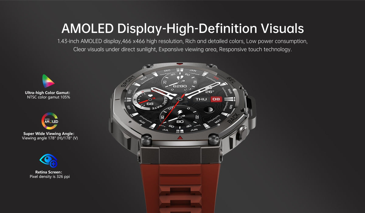 2025 Original T-Rex 3 Ultra Military GPS Smartwatch Built-in GNSS Compass Altimeter 10ATM Waterproof Sports Smartwatch Men Women