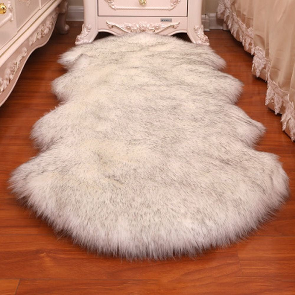 Washable Fluffy Shaggy Long Hair Carpet Floor Protection Non Slip Soft Rugs Faux Fur Bedroom Mats Sheepskin Rug