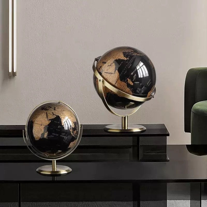 Creative metal rotating globe artwork, suitable for children classroom education learning living room office desktop decoration
