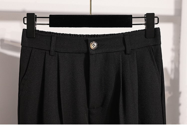 Plus Size Pants Woman 2025 Autumn Winter New Arrival High Waist Suit Pants High Quality Korean Style Straight Trousers