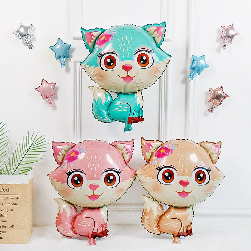Cute Cartoon Animals Fox Deer Foil Balloons Forest Animals Theme Baby Shower Birthday Party Decoration Supplies