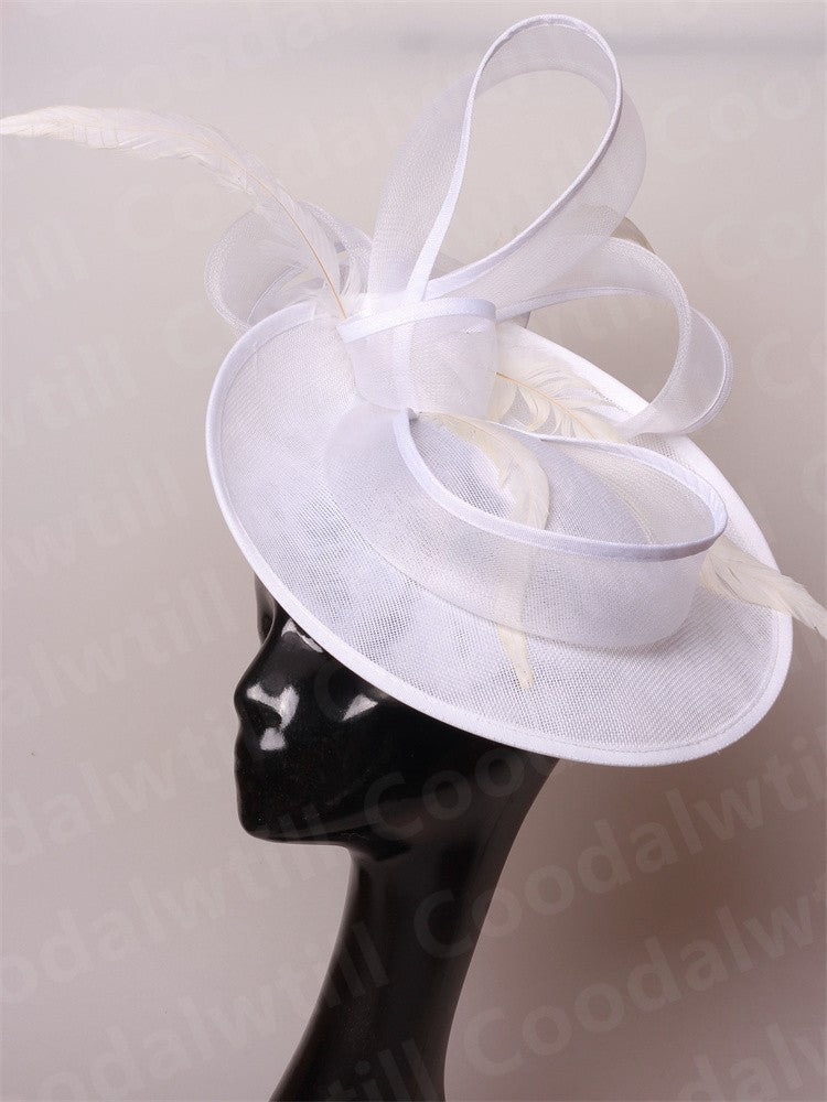 Bride Wedding Mesh Fascinators Church Hat Ladies Women Derby Big Fascinator Hats Party Event Headpiece Bride Wedding Pillbox Cap