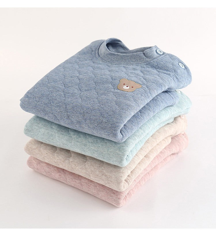 Winter Kids Pajamas For Baby Children Thermal Underwear Clothes Suit Three Layers Thick Cotton Toddler Boys Girls Sleepwear Set